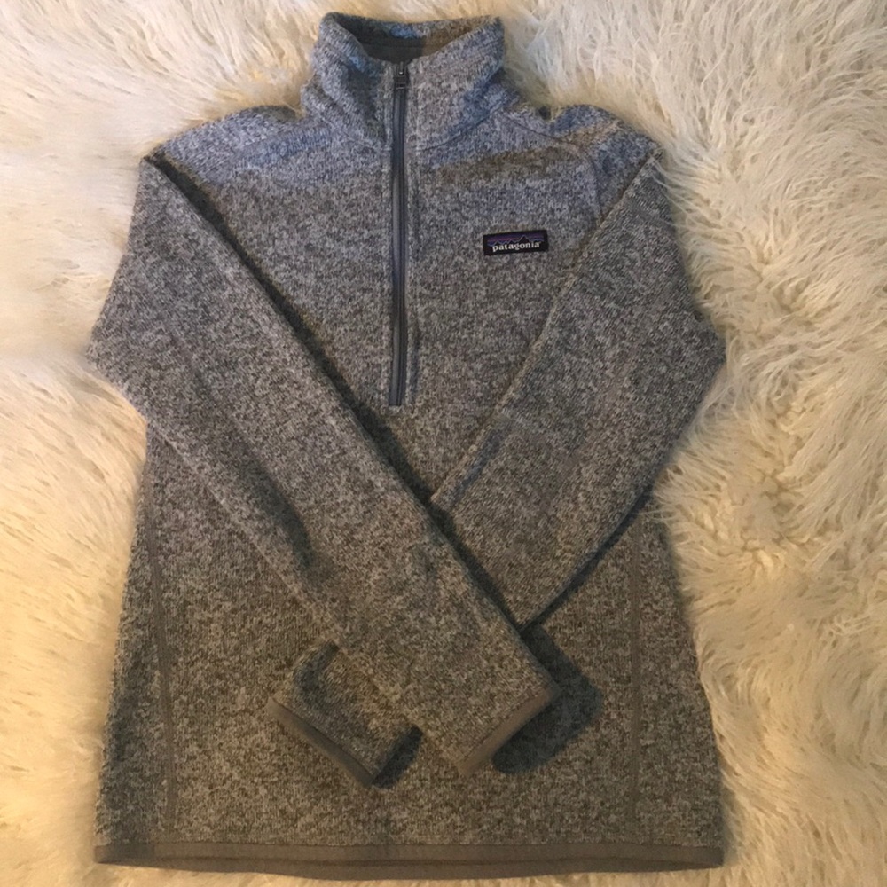 women’s grey patagonia better sweater quarter-zip